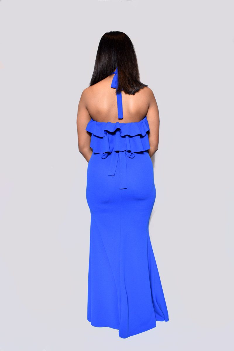 blauw dames jurk