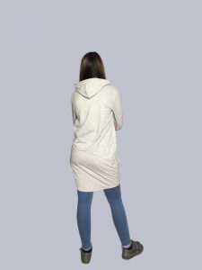 terug lange hoodie
