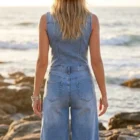 0526 42 1 Denim capri jumpsuit