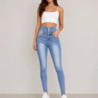 Denim met high waist spijkerbroek