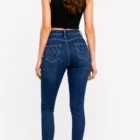 Skinny jeans donkerblauw back